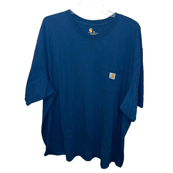 Men's‎ Carhartt Original Fit T-Shirt 100% Cotton 4XL Blue - Picture 1 of 3